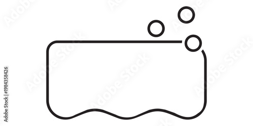 A simple black line drawing of a speech bubble with three circles