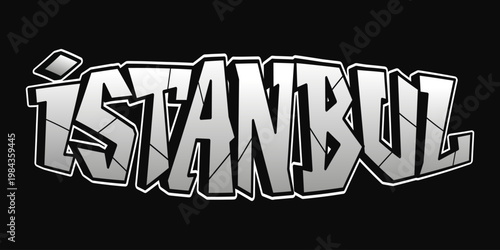Istanbul city name in bold graffiti style lettering
