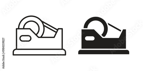 Tape dispenser icon, thin line symbol, editable stroke eps 10