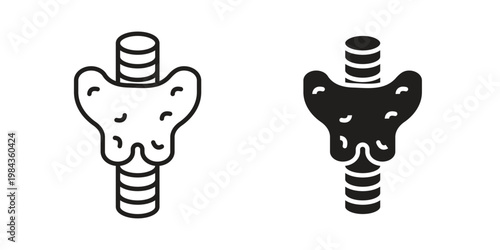 Thyroid icon, thin line symbol, editable stroke eps 10