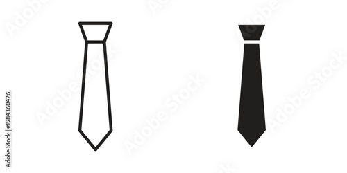Tie icon, thin line symbol, editable stroke eps 10