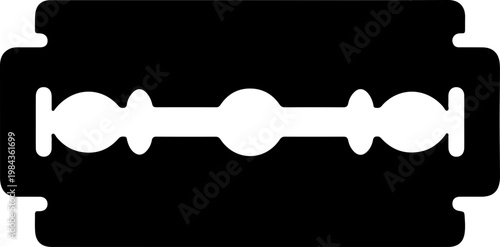 Black and white razor blade icon shaving tool symbol safety razor silhouette grooming accessory