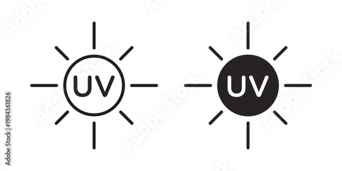 UV icon, thin line symbol, editable stroke eps 10