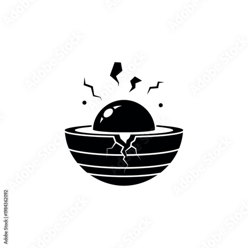 Cracked Egg Symbolizing New Beginning and Growth.