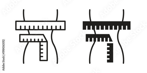Weight loss icon, thin line symbol, editable stroke eps 10