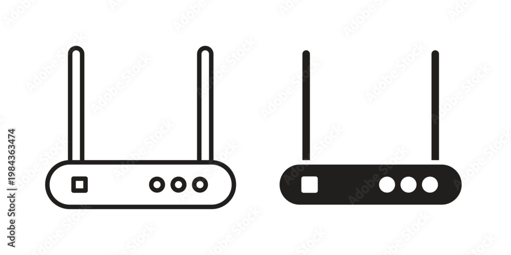 Fototapeta premium Wifi modem icon, thin line symbol, editable stroke eps 10