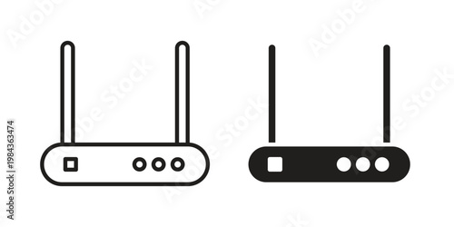 Wifi modem icon, thin line symbol, editable stroke eps 10