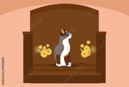 Meow Majesty Concept Illustration Vector Style