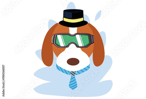 Dapper Dog Duds Concept Illustration Vector Style