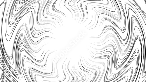 Swirling radial motion lines on white background, spiral speed lines, illustation