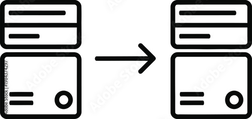 Credit card transfer icon with online payment transaction icon financial icon