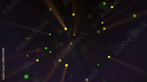 Colorful abstract light particles flash Explosion on black background