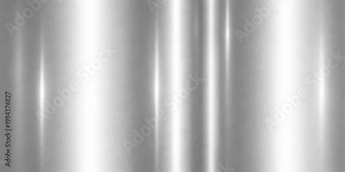 A polished silver brushed metal texture background with a shiny industrial stainless steel plate pattern and a smooth gray metallic chrome surface design