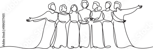 continuous line of the family's dream house. one line drawing of the family looking at the dream house. one line Icon drawing