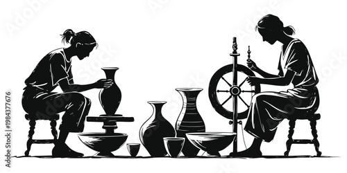 A vector illustration design featuring a silhouette of a man in a wheelchair and a woman sitting at a restaurant table together as a couple.