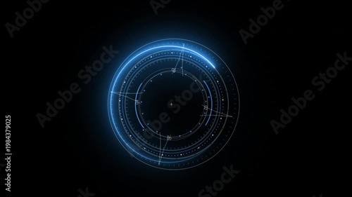 Sci-Fi Futuristic HUD Target Interface with Digital Data Screen Animation