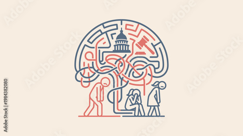 Brain Maze Representing Political and Legal Struggles