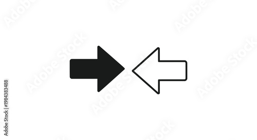 Opposing arrows indicate direction contrast and opposing forces silhouette