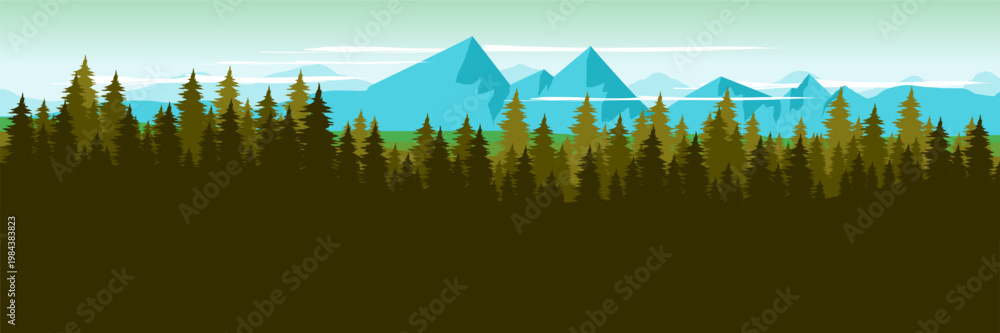 Fototapeta premium Abstract teal forest backdrop for sustainable brand messaging