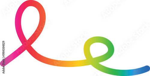 Obraz na płótnie Gradient Color Line Waves white background, colorful typography set lowercase le