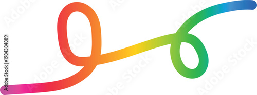 Red, yellow, green, and blue Gradient Color Line Waves curved lines forming smooth overlapping arcs with a playful, abstract on white background