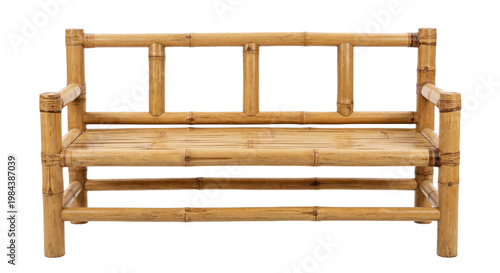 Rustic Bamboo Bench Sofa Wooden Seating for Patio, Garden and Eco-Friendly Indoor Outdoor Decor