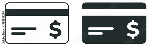 credit card icon set, outline and solid payment symbols, banking and financial transaction vector collection, simple business design on transparent background