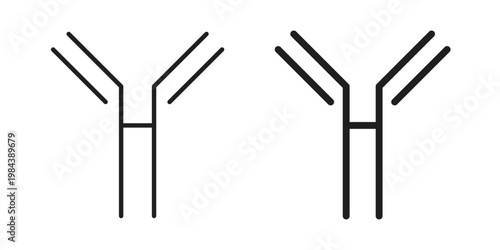 Antibody icon outline and solid set. Graphic icons