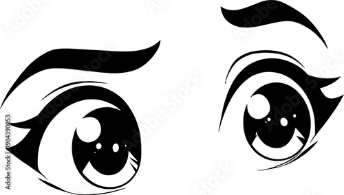 Anime manga eyes vector illustration isolated