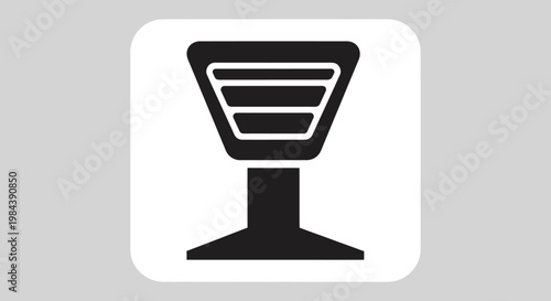 Black modern street lamp icon on white background