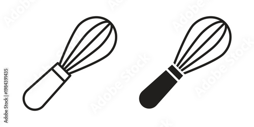 Beater icon outline and solid set. Graphic icons