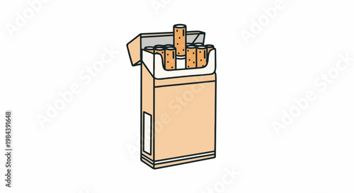 A pack of cigarettes with an open lid and cigarettes visible