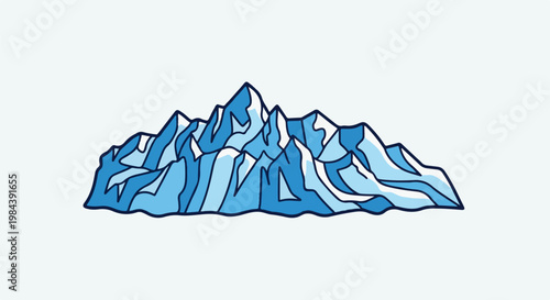Blue peaks and valleys of a stylized mountain range