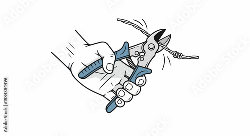 Hand cutting wire with pliers