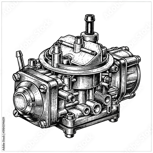 Carburetor Engine Part Mechanical Device.