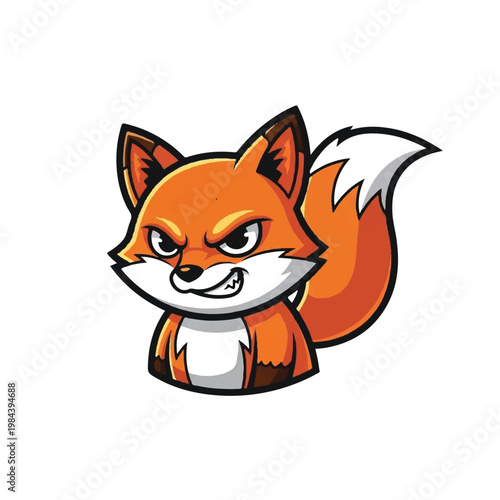 Cartoon Angry Fox Character Illustration.