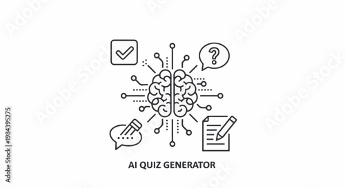 AI generates quizzes with input, output, and question marks