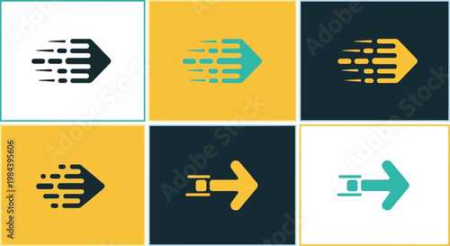Fast Arrow Icons Set: Speed, Motion, Direction, Progress, Forward Movement