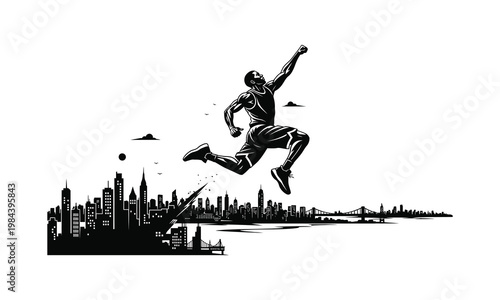 basketball dunk silhouette, basketball player silhouette vector, city skyline basketball silhouette, urban basketball vector illustration, street basketball silhouette, slam dunk vector silhouette,