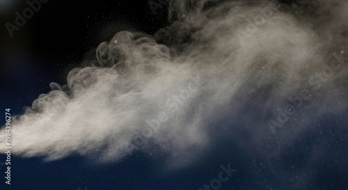 Steam plume against a dark background.
