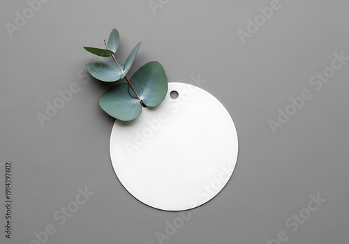 Wallpaper Mural A white circle with a green plant on top Torontodigital.ca