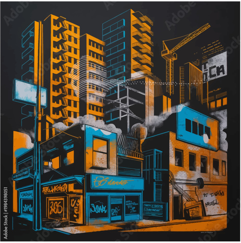 building abcstract vector illustration