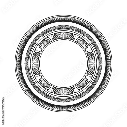 Detailed drawing of a bearing.