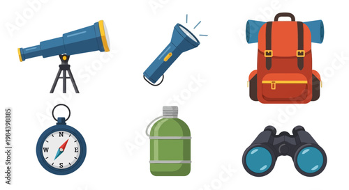 Camping Equipment and Gear Set for Adventure Outdoor Activities