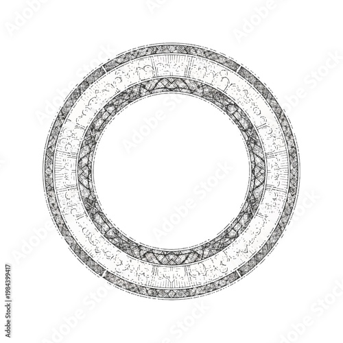 Detailed illustration of diamond ring closeup.