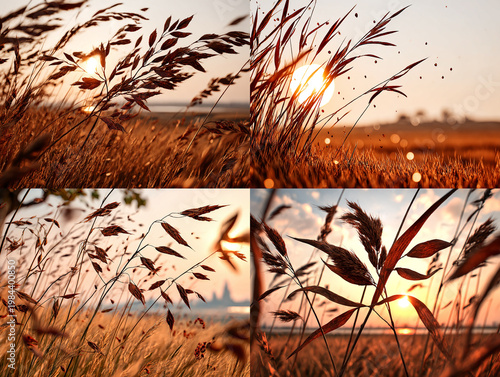 Golden Wheat Field: A collection of images of the wheat field, showcasing a panorama view bathed in the golden hour, celebrating the beauty of nature.