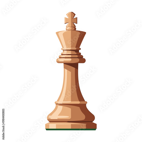 Wooden Chess King Piece Illustration for Strategy and Leadership