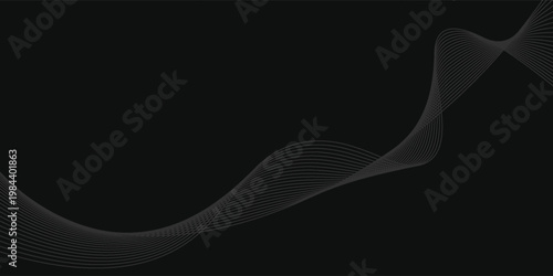 Lime white Wavy Lines on Dark Backdrop: A Serene and Dynamic Abstract Art Piece Showcasing Flowing Energy and Geometric Precision for Design and Technology Projects