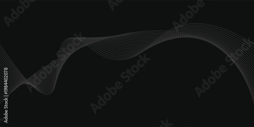 Lime white Wavy Lines on Dark Backdrop: A Serene and Dynamic Abstract Art Piece Showcasing Flowing Energy and Geometric Precision for Design and Technology Projects