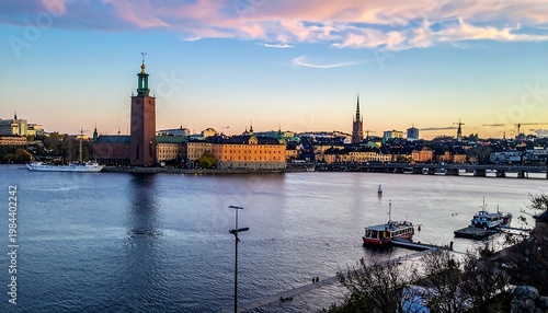 Stockholm Skyline Sunset.